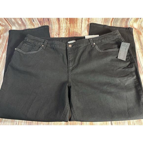 NEW CJ Banks BARELY BOOT Cut Sz 24 WP Black High Rise Jeans Denim Pants 44x28.5 - Picture 4 of 13